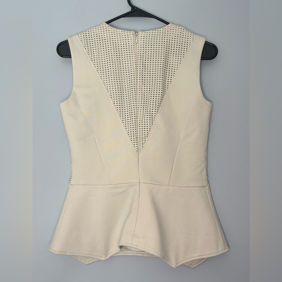 G.I.L.I. Black Mixed Media Sleeveless Top Faux Leather, Size 8 Chic Edgy Seafoam - Picture 2 of 6